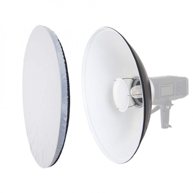Beauty Dish com tela difusora removível 55 cm-Padrão de encaixe bowens-Branco